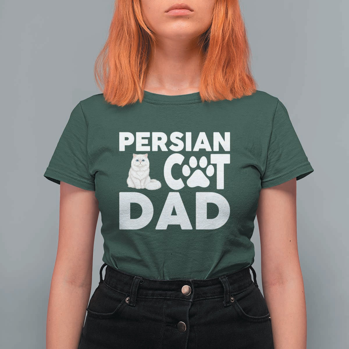 Proud Persian Cat Dad T Shirt For Women Funny Fluffy Cat Lover Gift