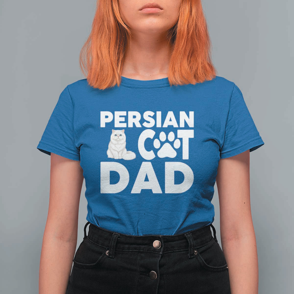 Proud Persian Cat Dad T Shirt For Women Funny Fluffy Cat Lover Gift