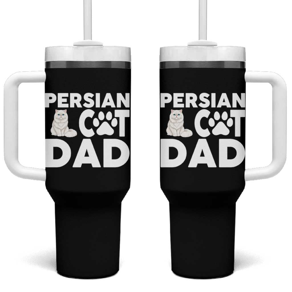 Proud Persian Cat Dad Tumbler With Handle Funny Fluffy Cat Lover Gift