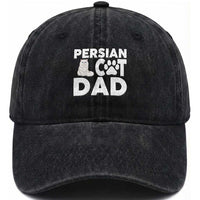 Proud Persian Cat Dad Washed Cotton Baseball Cap Funny Fluffy Cat Lover Gift