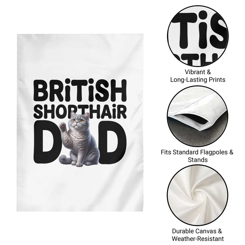 Proud British Shorthair Dad Garden Flag Cute Cat Fathers Day Gift