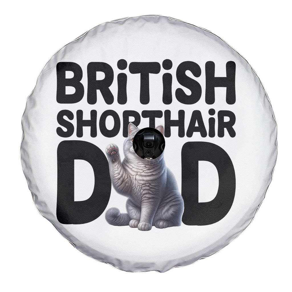 Proud British Shorthair Dad Spare Tire Cover Cute Cat Fathers Day Gift
