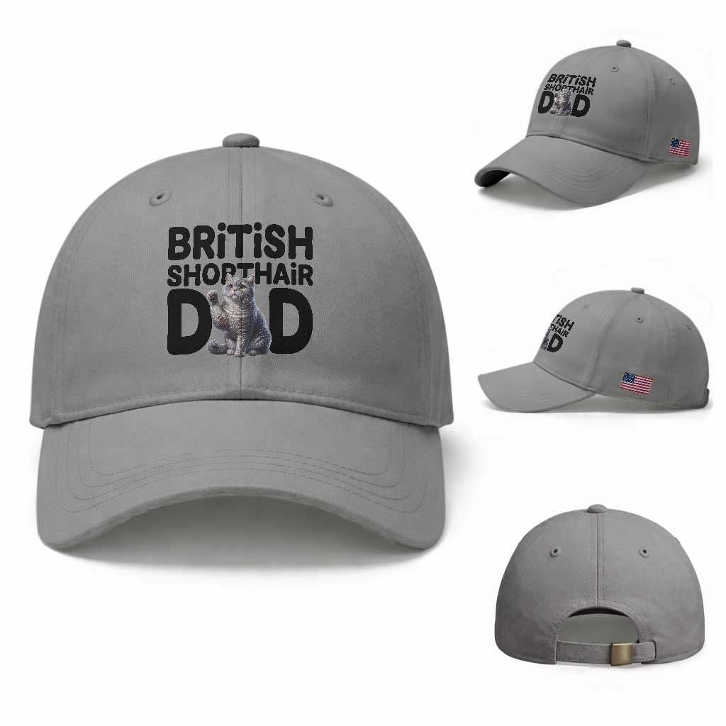 Proud British Shorthair Dad Baseball Cap Cute Cat Fathers Day Gift