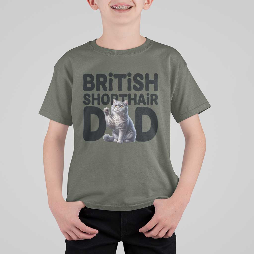 Proud British Shorthair Dad T Shirt For Kid Cute Cat Fathers Day Gift