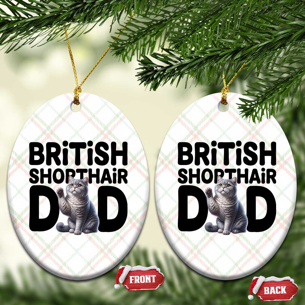 Proud British Shorthair Dad Ceramic Ornament Cute Cat Fathers Day Gift