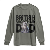 Proud British Shorthair Dad Long Sleeve Shirt Cute Cat Fathers Day Gift