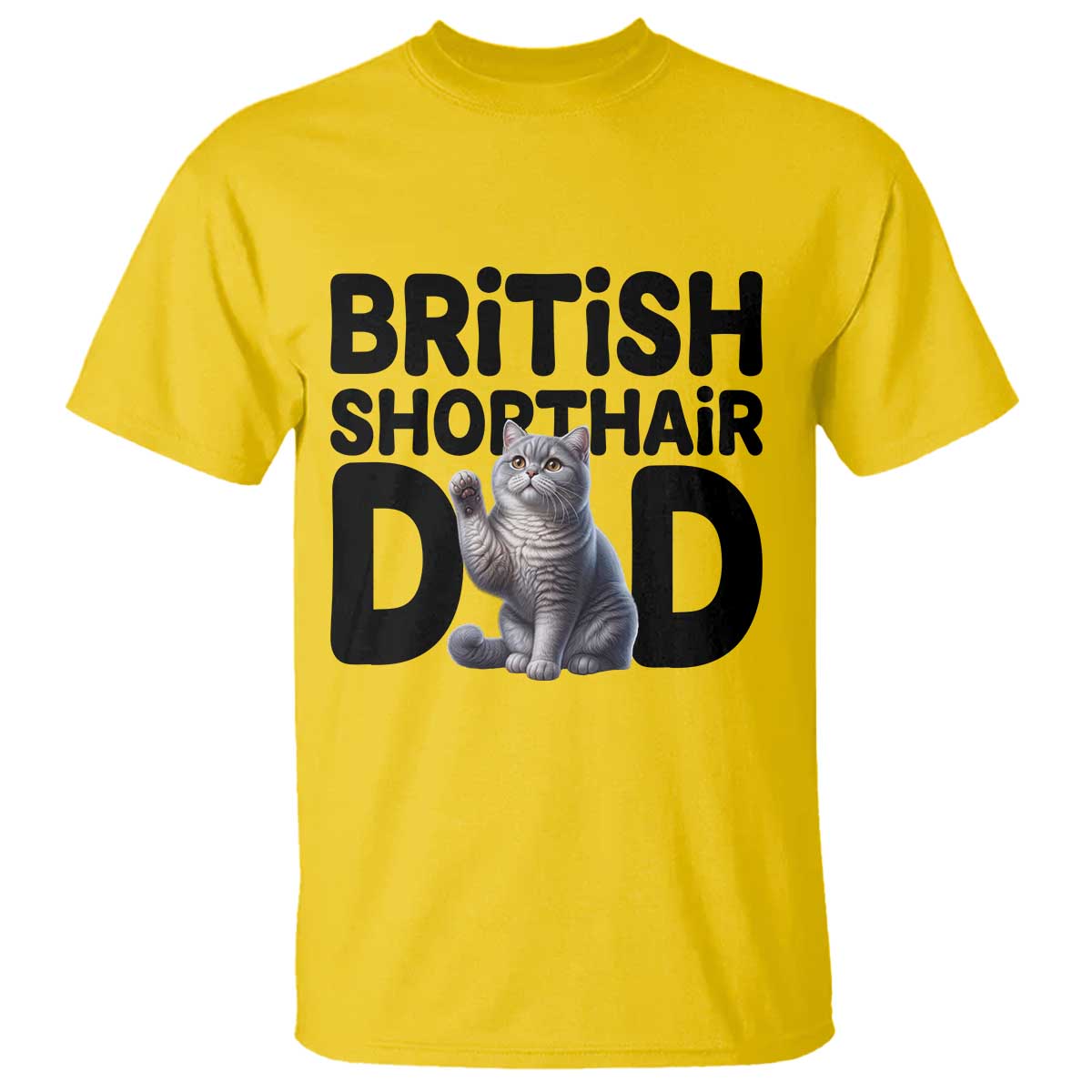 Proud British Shorthair Dad T Shirt Cute Cat Fathers Day Gift