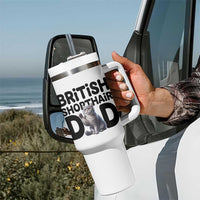 Proud British Shorthair Dad Tumbler With Handle Cute Cat Fathers Day Gift