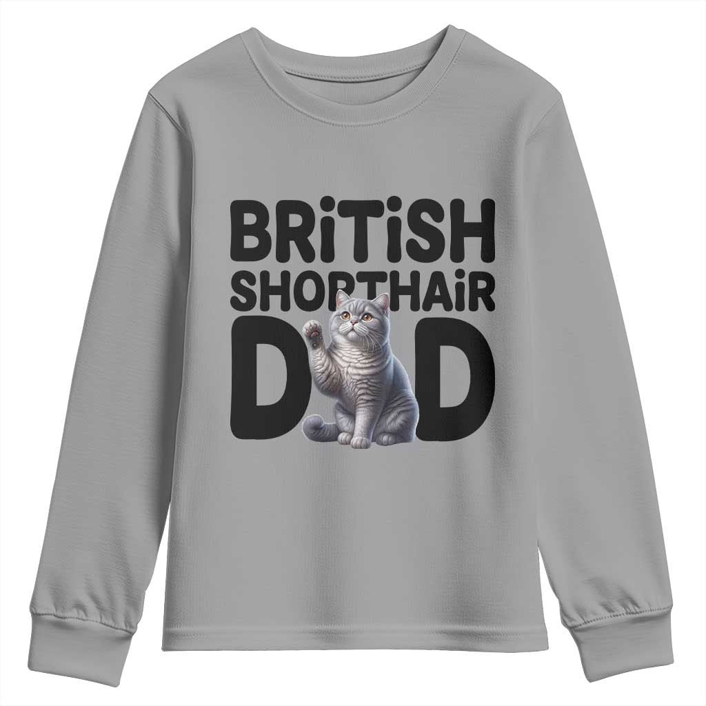 Proud British Shorthair Dad Youth Sweatshirt Cute Cat Fathers Day Gift