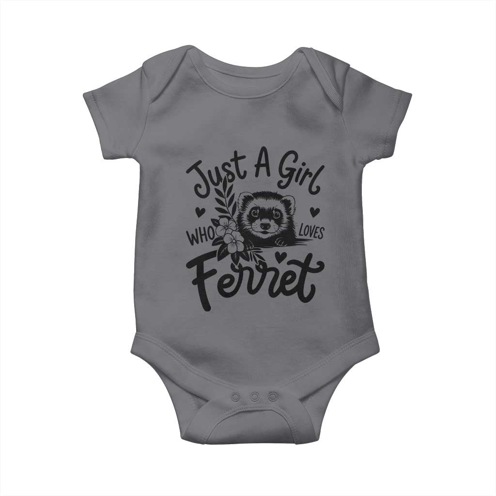Just a Girl Who Loves Ferrets Baby Onesie Exotic Pet Owner Gift
