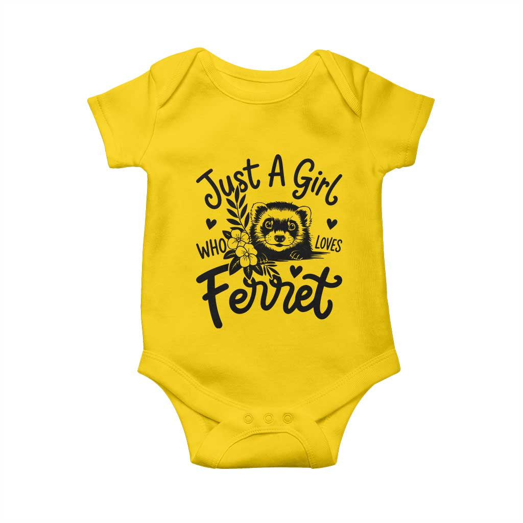 Just a Girl Who Loves Ferrets Baby Onesie Exotic Pet Owner Gift