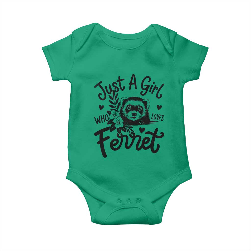 Just a Girl Who Loves Ferrets Baby Onesie Exotic Pet Owner Gift