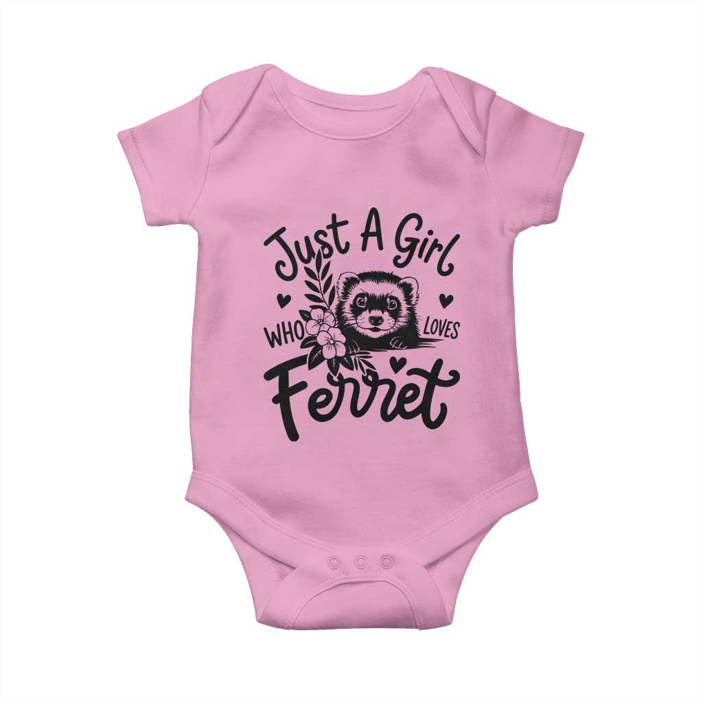 Just a Girl Who Loves Ferrets Baby Onesie Exotic Pet Owner Gift