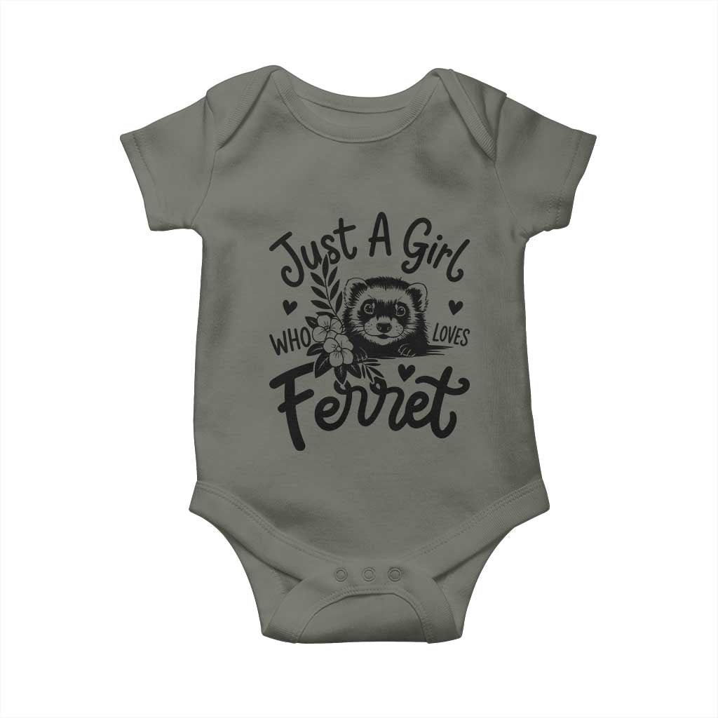 Just a Girl Who Loves Ferrets Baby Onesie Exotic Pet Owner Gift
