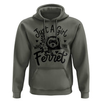 Just a Girl Who Loves Ferrets Hoodie Exotic Pet Owner Gift