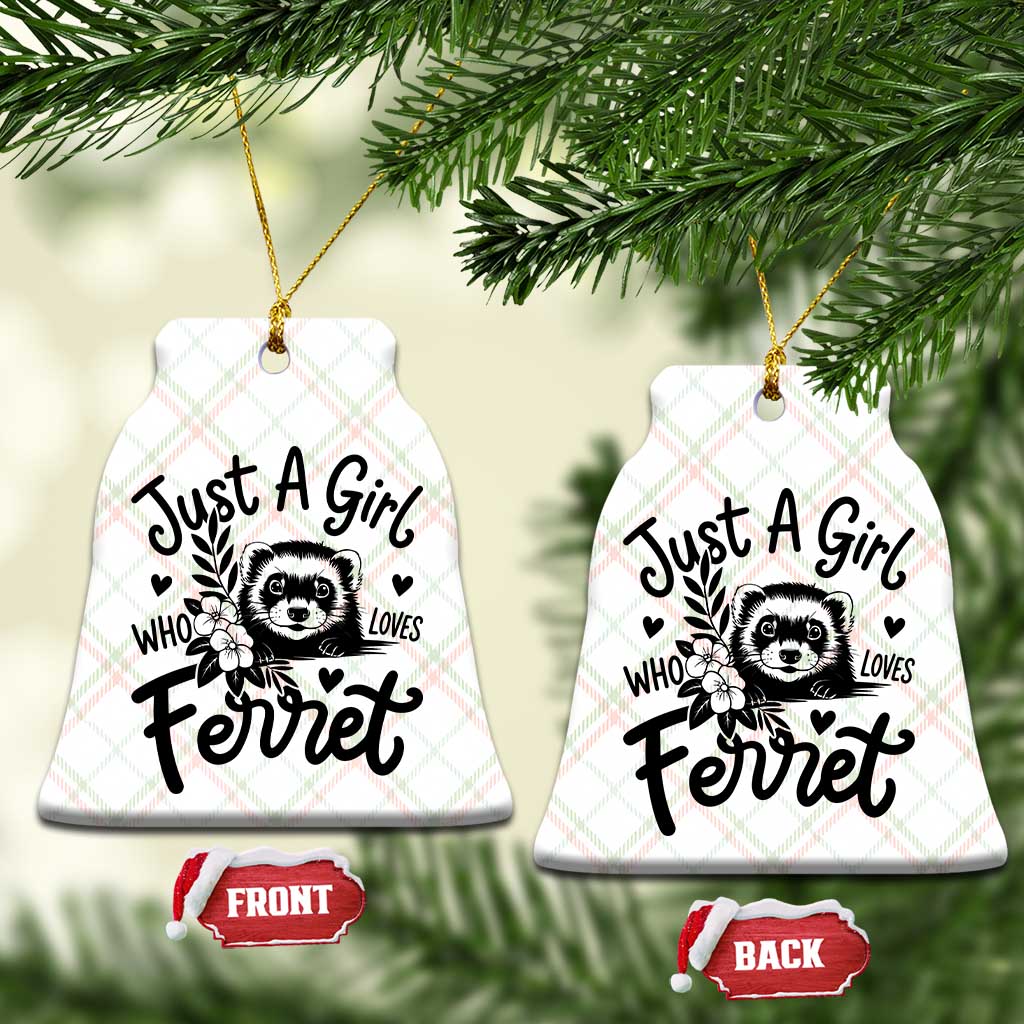 Just a Girl Who Loves Ferrets Ceramic Ornament Exotic Pet Owner Gift