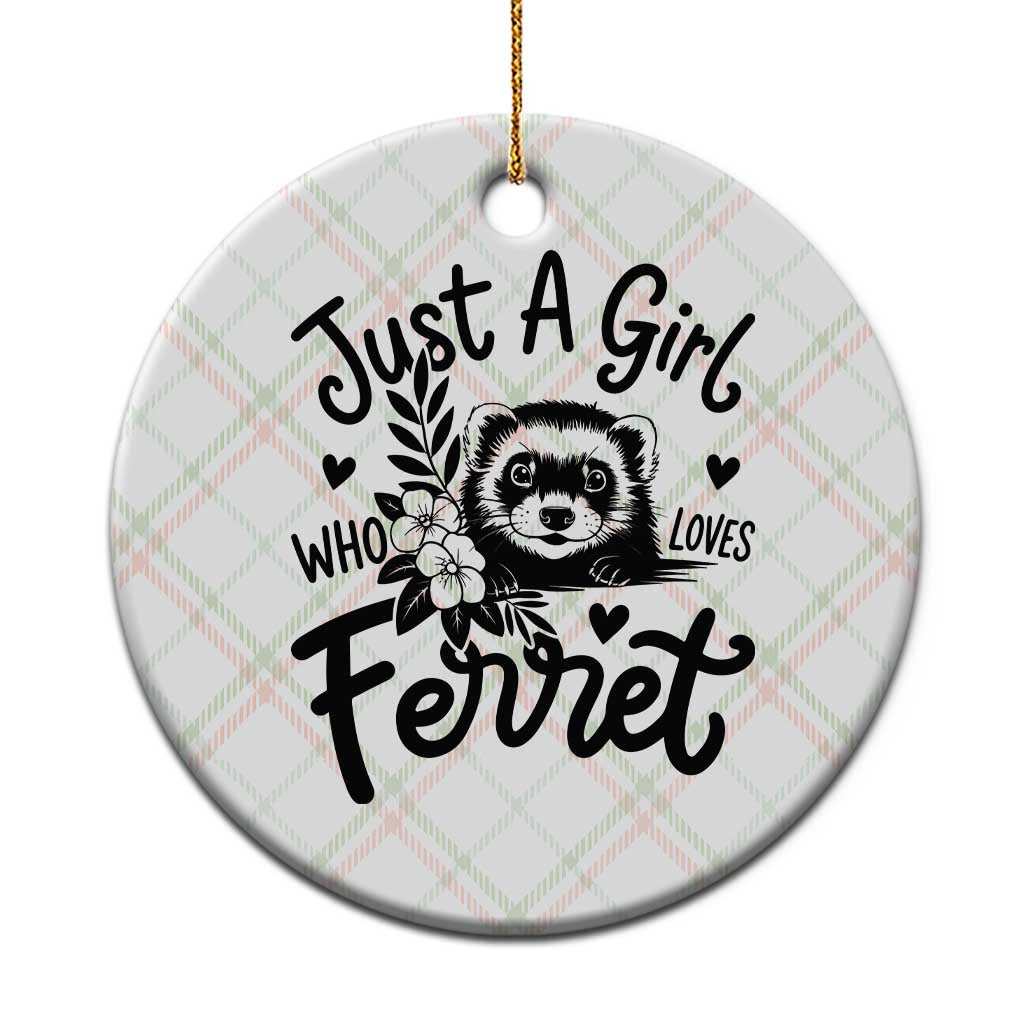 Just a Girl Who Loves Ferrets Ceramic Ornament Exotic Pet Owner Gift