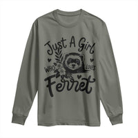 Just a Girl Who Loves Ferrets Long Sleeve Shirt Exotic Pet Owner Gift