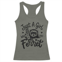 Just a Girl Who Loves Ferrets Racerback Tank Top Exotic Pet Owner Gift