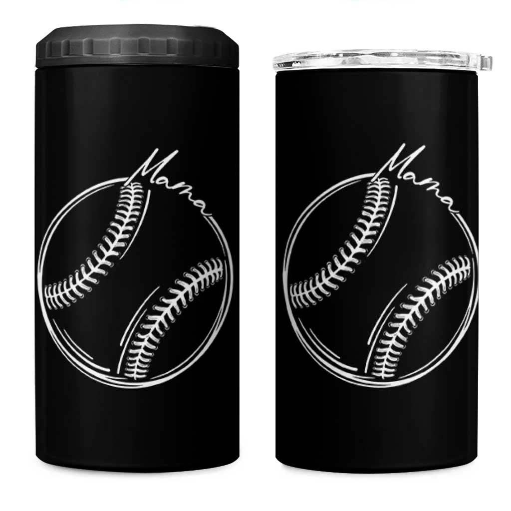 Baseball Mama Graphic 4 in 1 Can Cooler Tumbler Game Day Gift For Baseball Moms