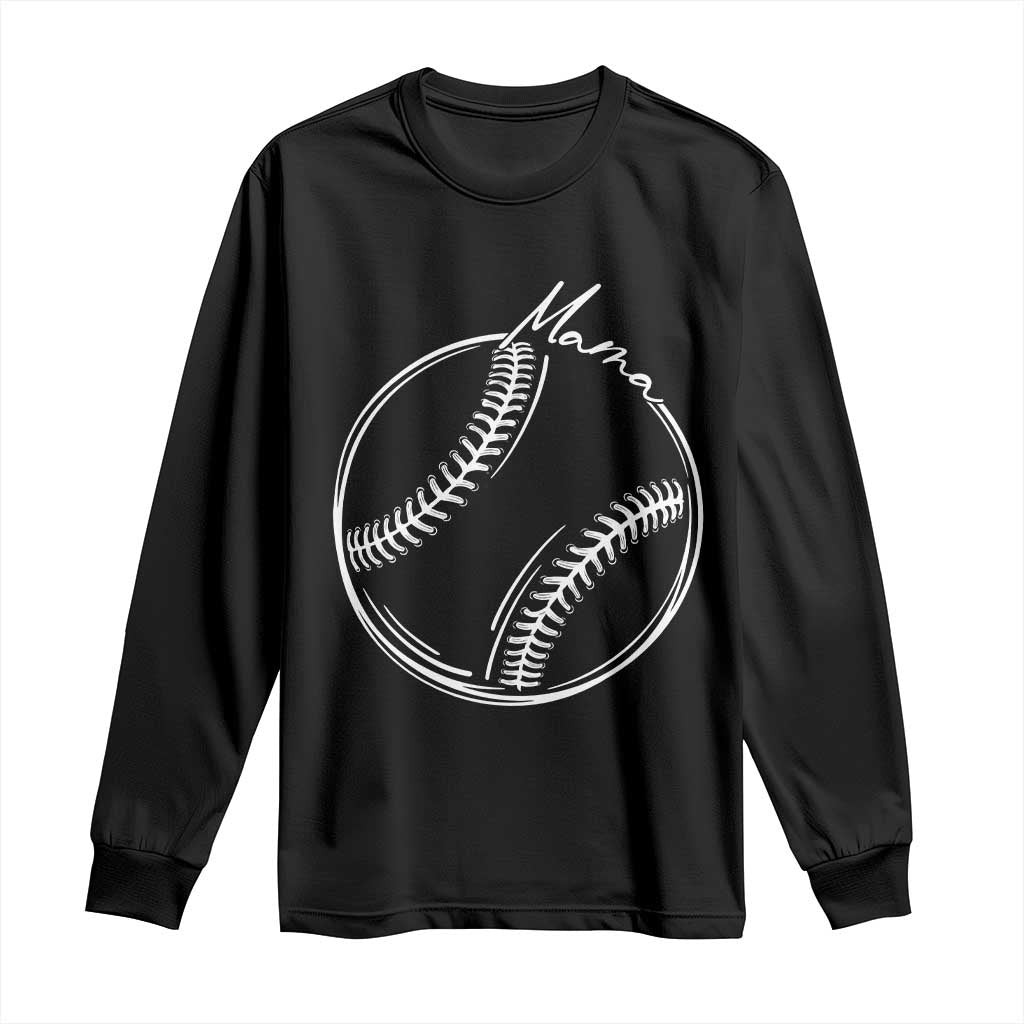 Baseball Mama Graphic Long Sleeve Shirt Game Day Gift For Baseball Moms