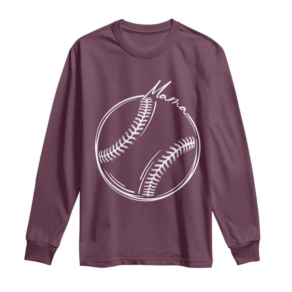 Baseball Mama Graphic Long Sleeve Shirt Game Day Gift For Baseball Moms