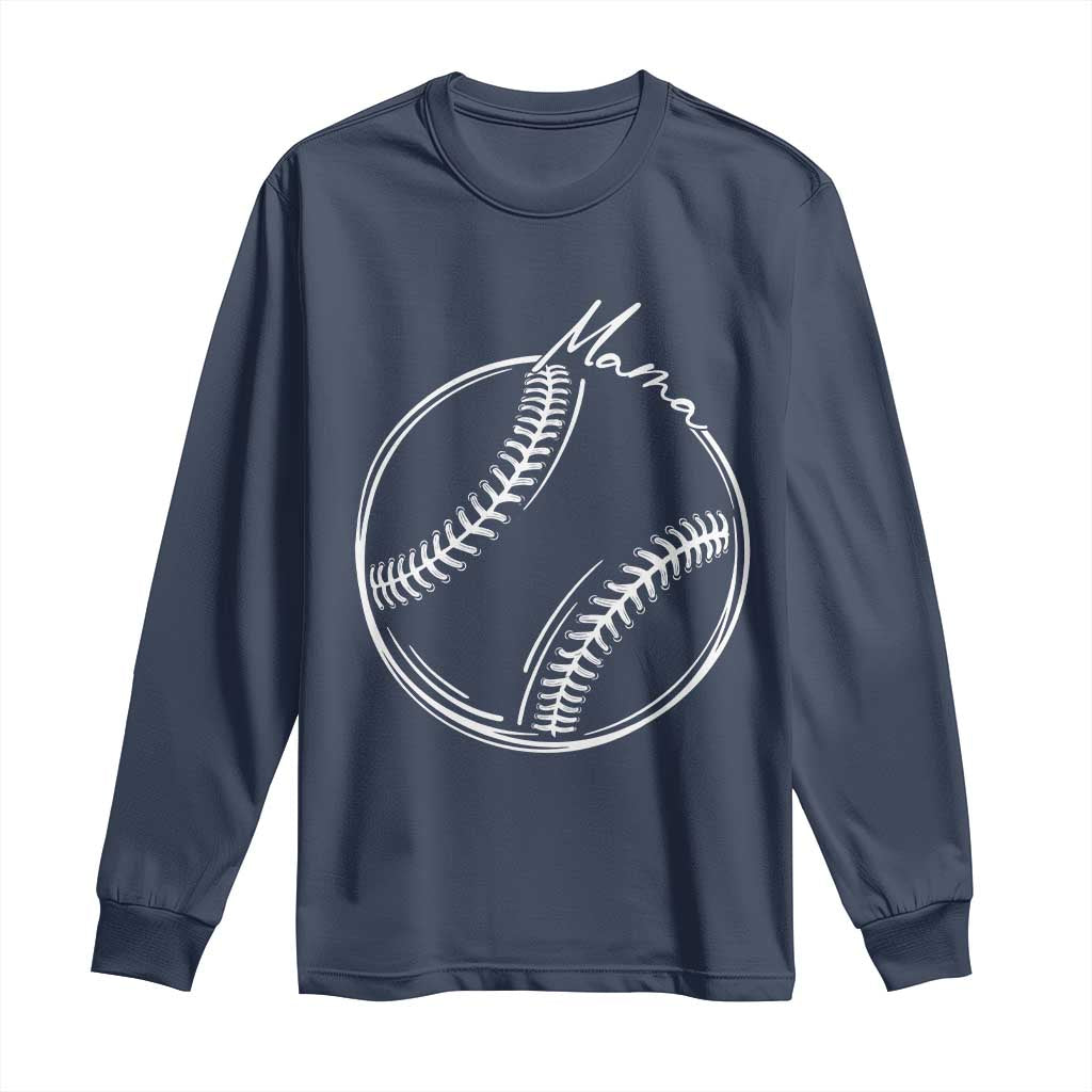 Baseball Mama Graphic Long Sleeve Shirt Game Day Gift For Baseball Moms