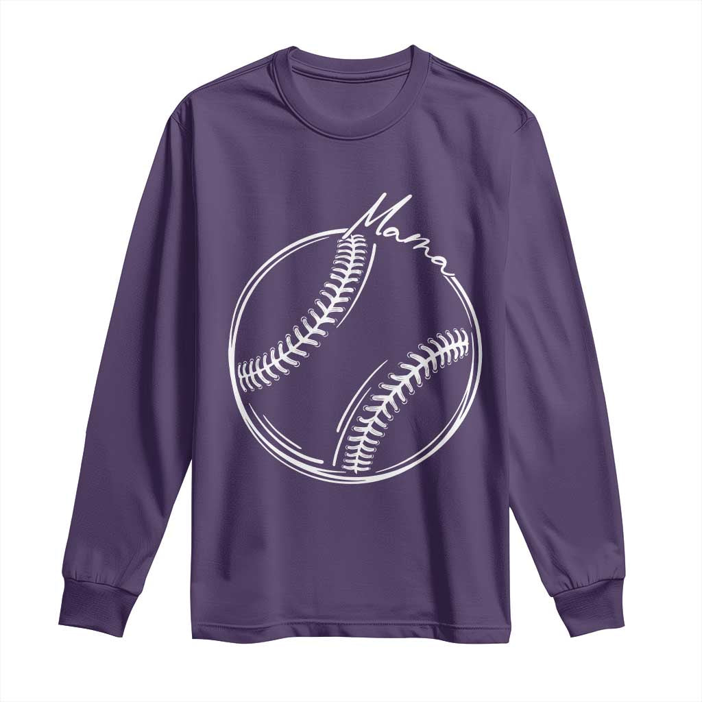 Baseball Mama Graphic Long Sleeve Shirt Game Day Gift For Baseball Moms