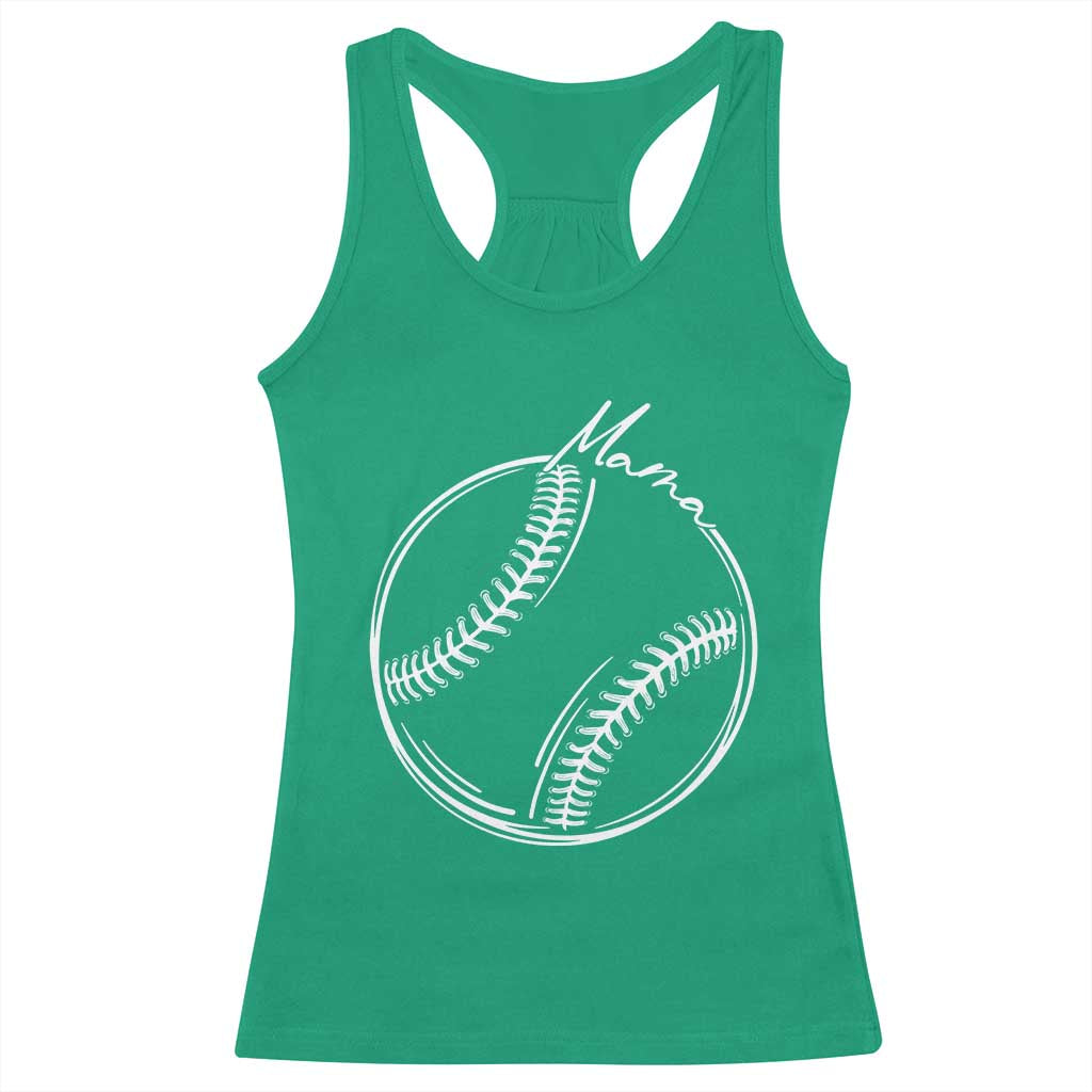 Baseball Mama Graphic Racerback Tank Top Game Day Gift For Baseball Moms