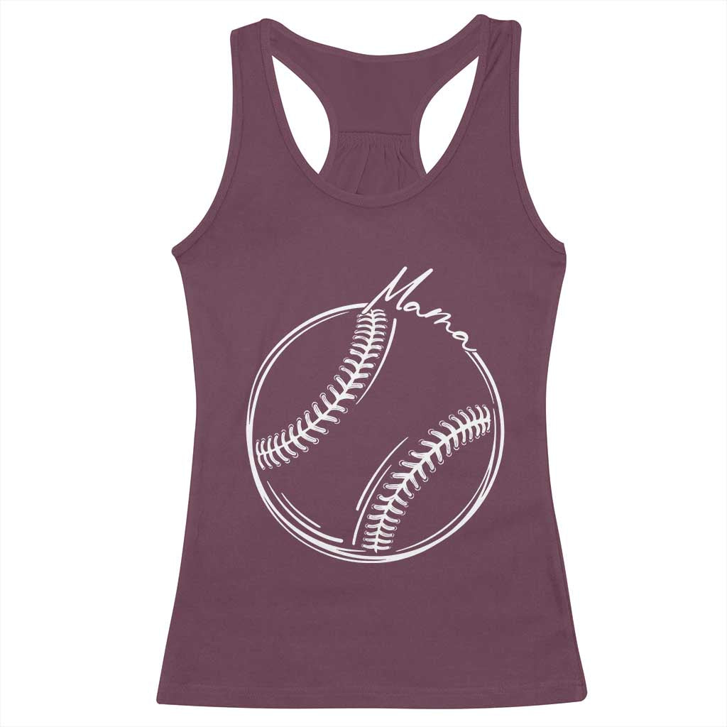 Baseball Mama Graphic Racerback Tank Top Game Day Gift For Baseball Moms