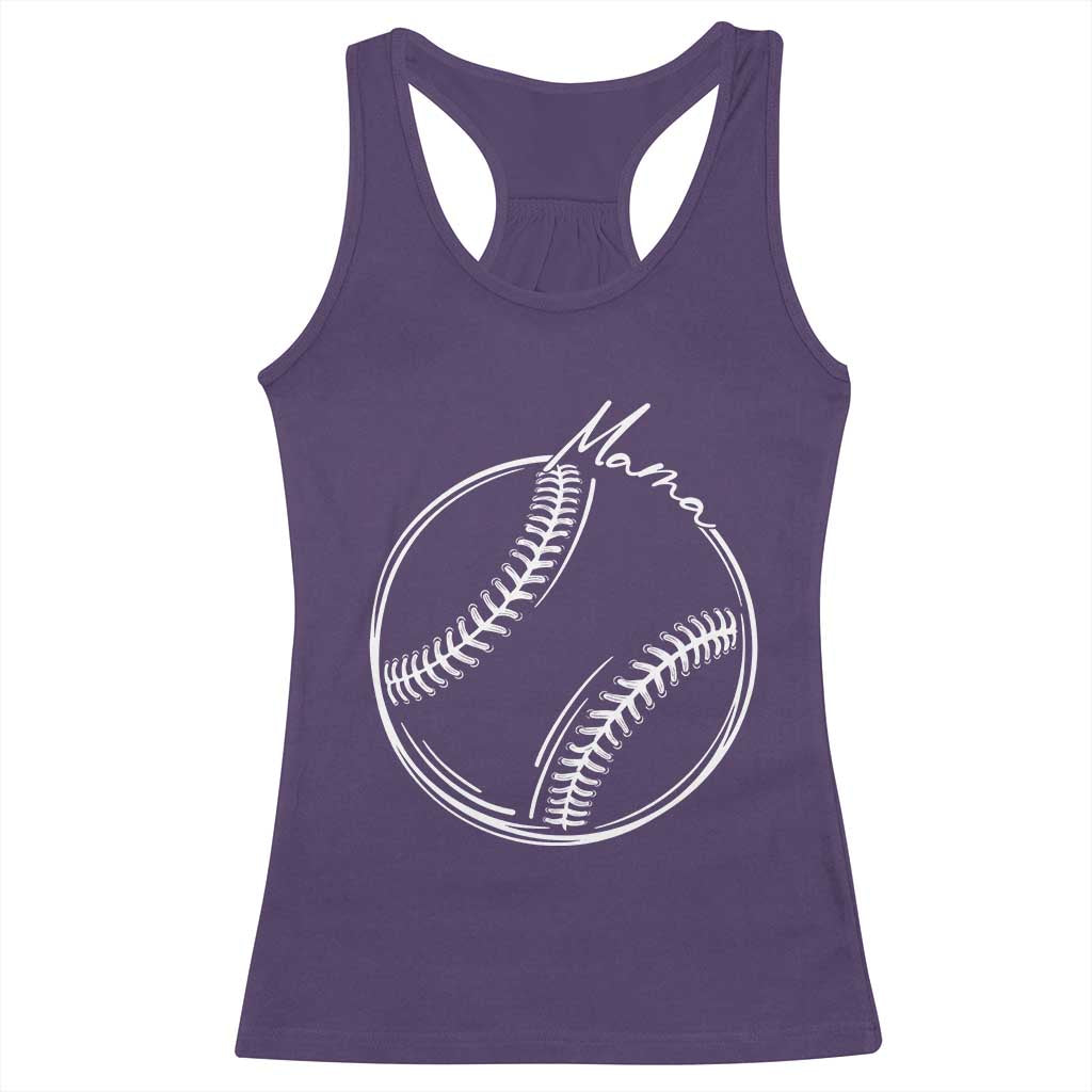 Baseball Mama Graphic Racerback Tank Top Game Day Gift For Baseball Moms