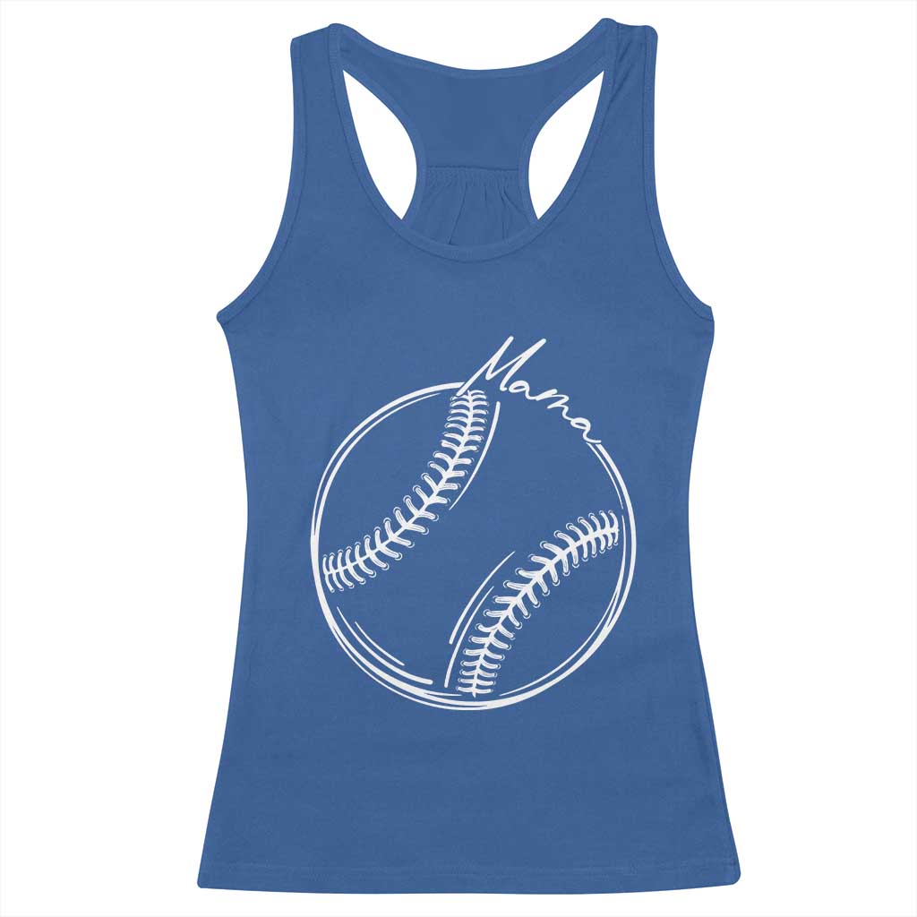 Baseball Mama Graphic Racerback Tank Top Game Day Gift For Baseball Moms