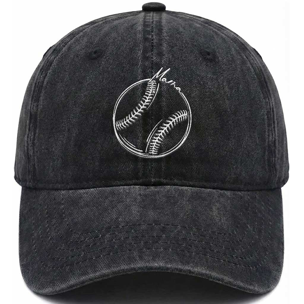 Baseball Mama Graphic Washed Cotton Baseball Cap Game Day Gift For Baseball Moms