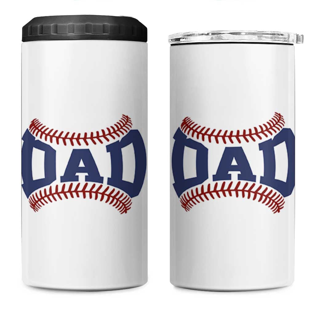 Proud Baseball Dad 4 in 1 Can Cooler Tumbler Game Day Gift For Him