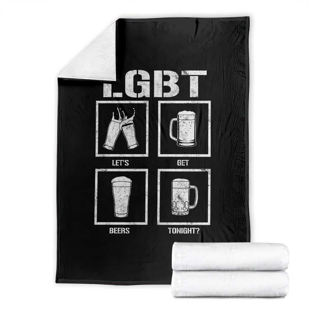 LGBT Let's Get Beers Tonight Throw Blanket Funny Beer Drinking
