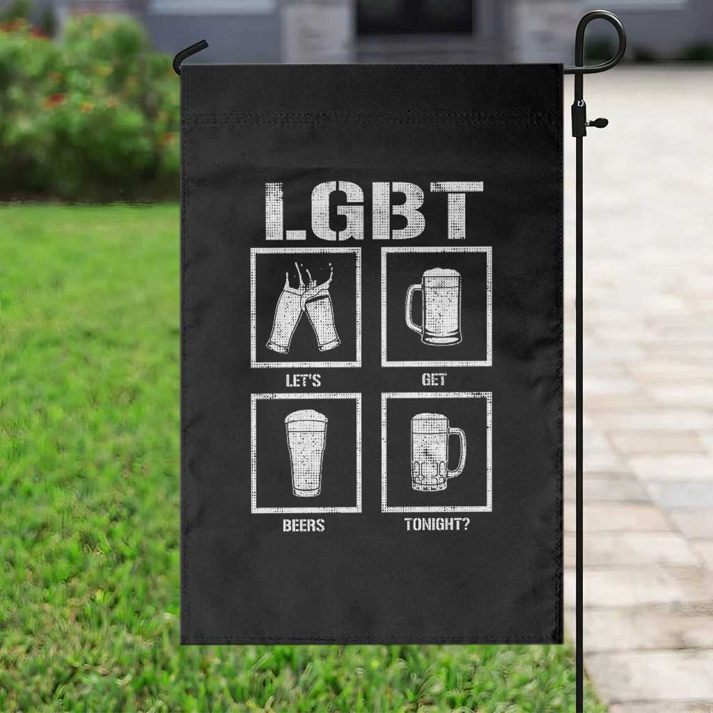 LGBT Let's Get Beers Tonight Garden Flag Funny Beer Drinking
