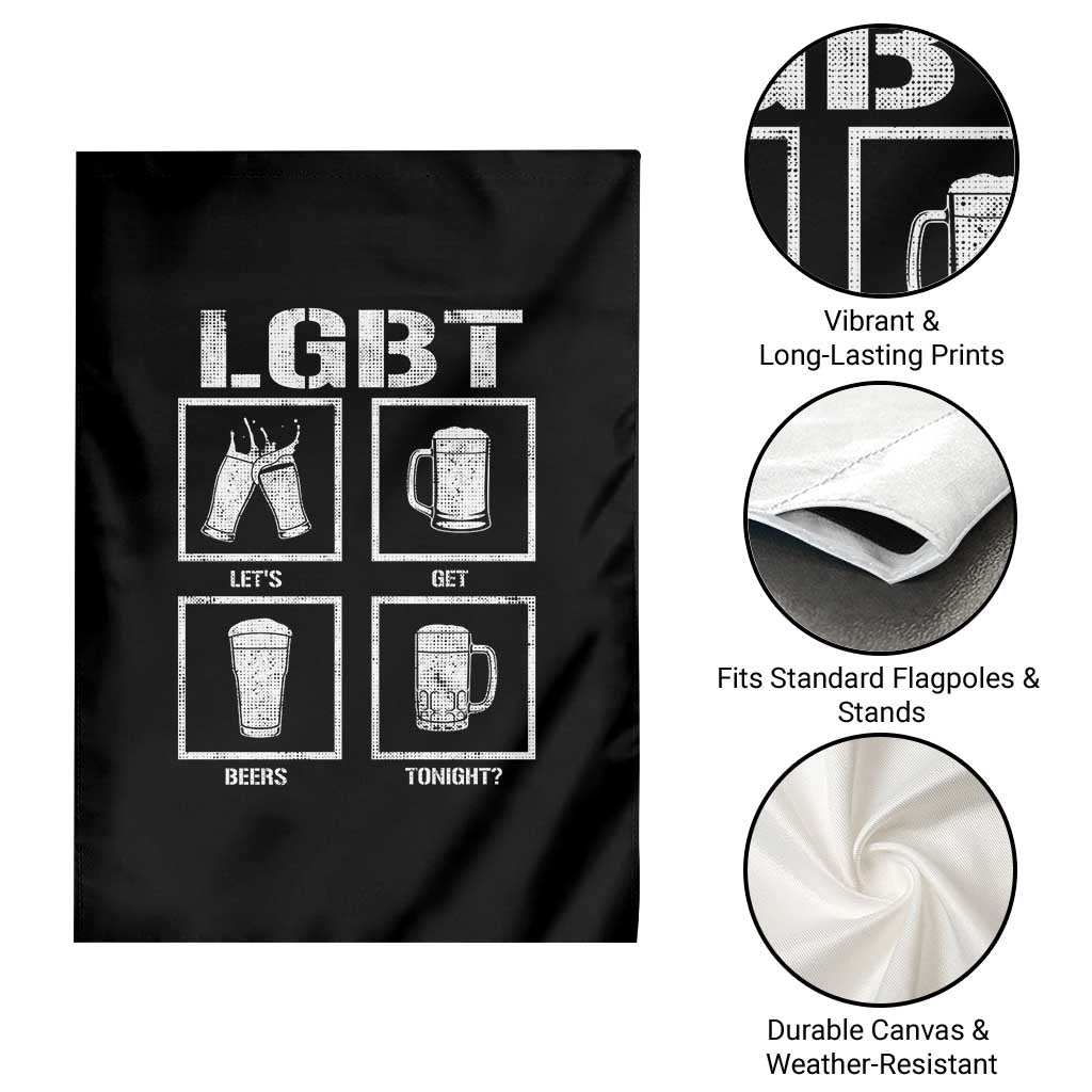 LGBT Let's Get Beers Tonight Garden Flag Funny Beer Drinking