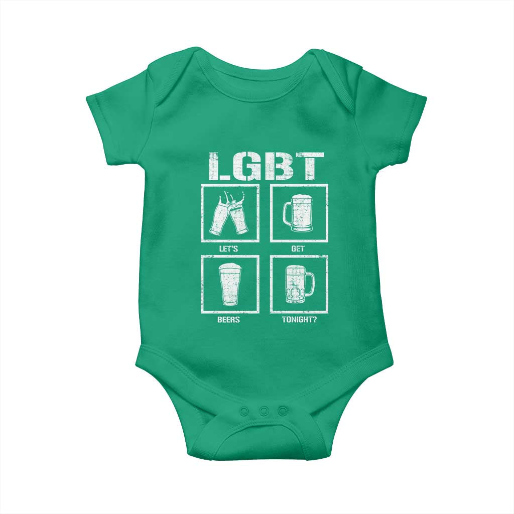 LGBT Let's Get Beers Tonight Baby Onesie Funny Beer Drinking