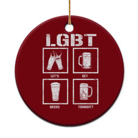 LGBT Let's Get Beers Tonight Ceramic Ornament Funny Beer Drinking