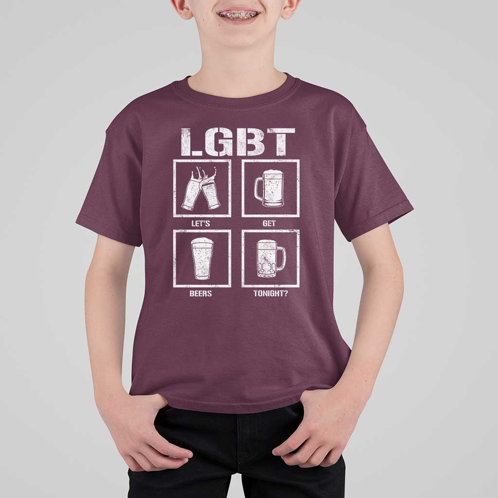 LGBT Let's Get Beers Tonight T Shirt For Kid Funny Beer Drinking
