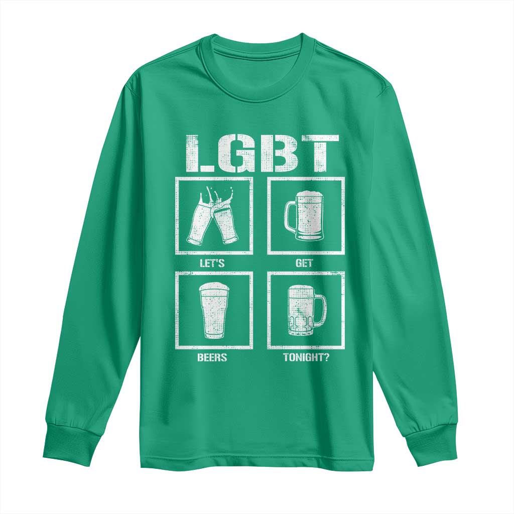 LGBT Let's Get Beers Tonight Long Sleeve Shirt Funny Beer Drinking