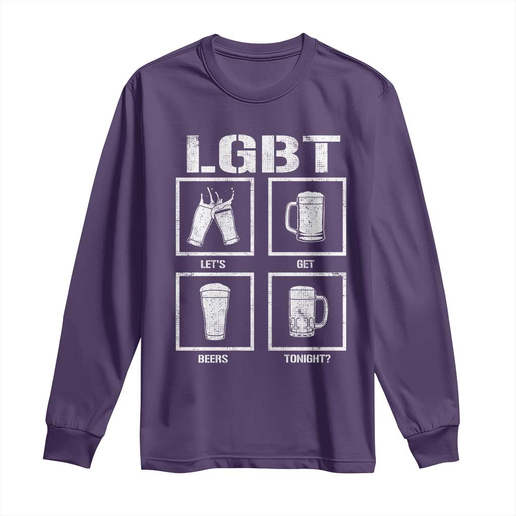 LGBT Let's Get Beers Tonight Long Sleeve Shirt Funny Beer Drinking