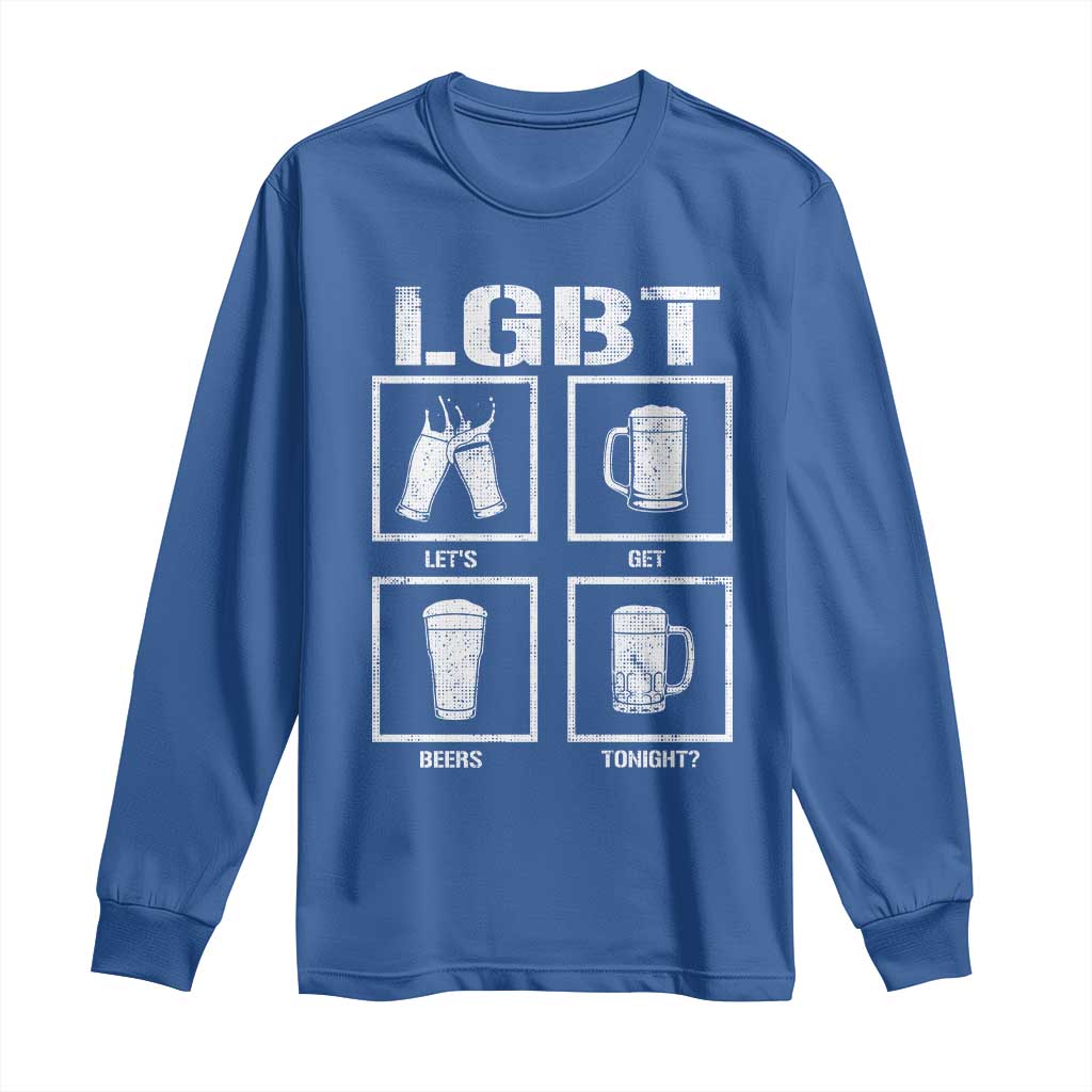 LGBT Let's Get Beers Tonight Long Sleeve Shirt Funny Beer Drinking