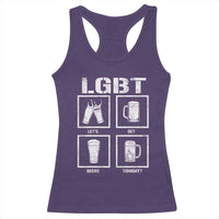 LGBT Let's Get Beers Tonight Racerback Tank Top Funny Beer Drinking