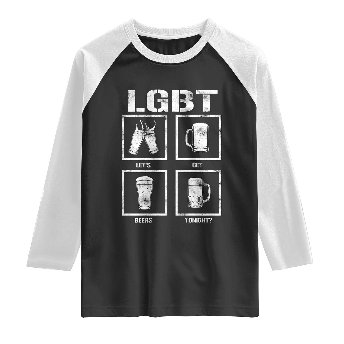 LGBT Let's Get Beers Tonight Raglan Shirt Funny Beer Drinking
