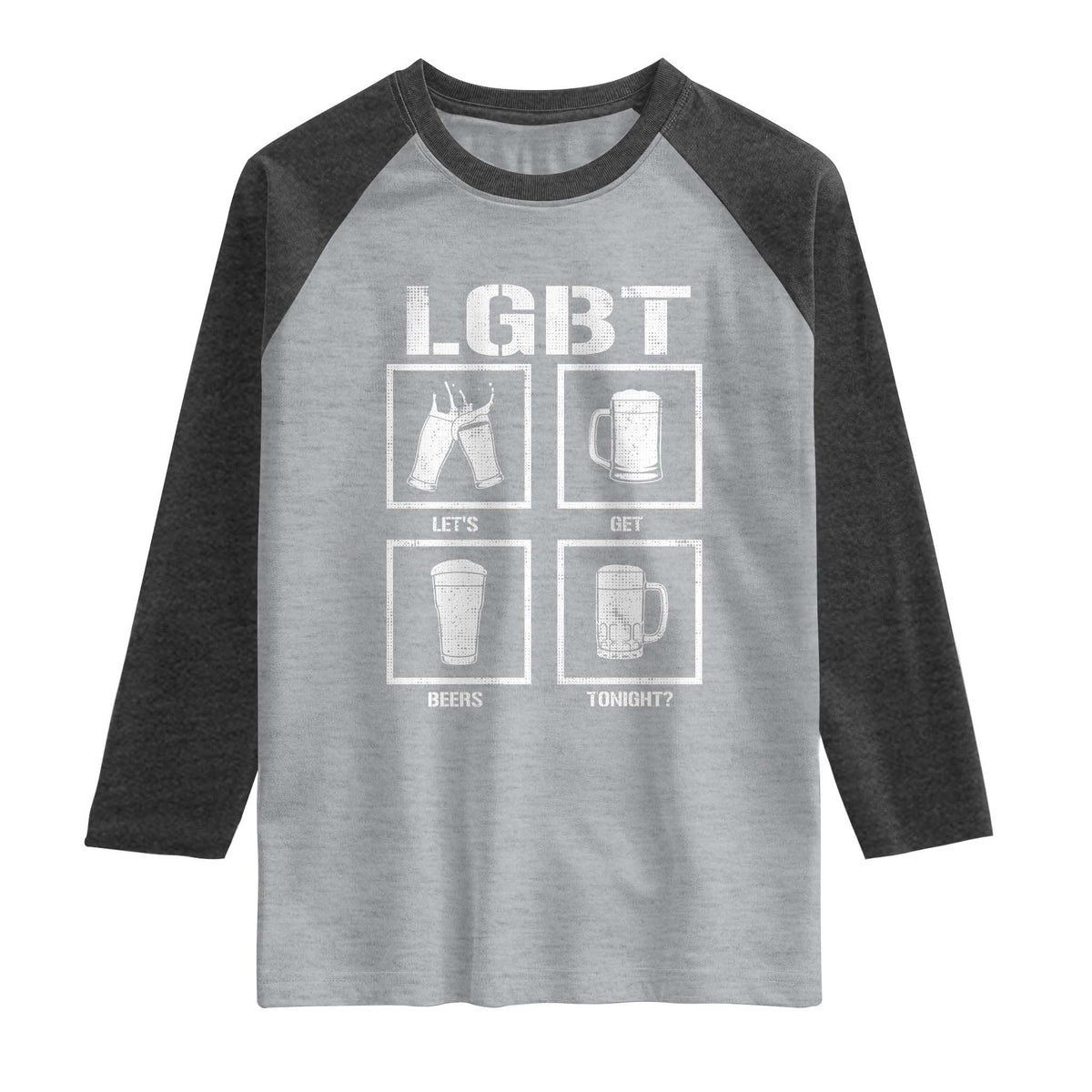 LGBT Let's Get Beers Tonight Raglan Shirt Funny Beer Drinking