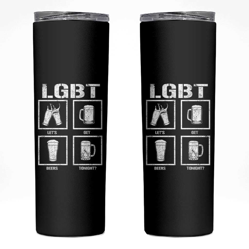 LGBT Let's Get Beers Tonight Skinny Tumbler Funny Beer Drinking