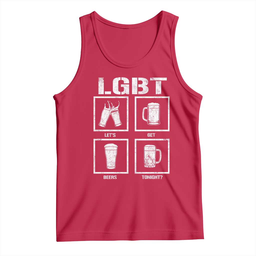 LGBT Let's Get Beers Tonight Tank Top Funny Beer Drinking