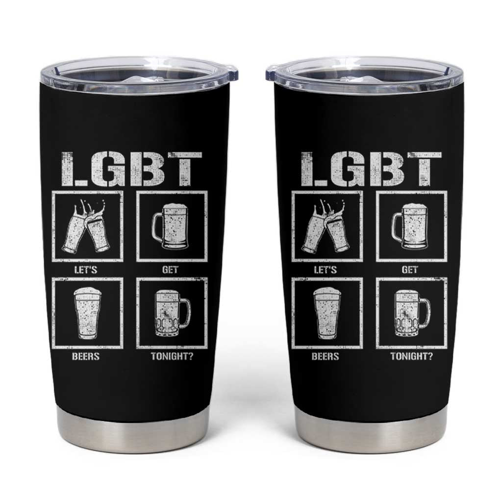 LGBT Let's Get Beers Tonight Tumbler Cup Funny Beer Drinking