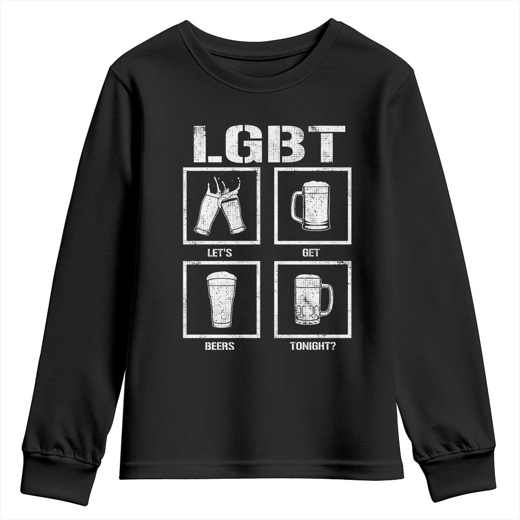 LGBT Let's Get Beers Tonight Youth Sweatshirt Funny Beer Drinking